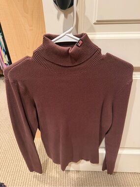 Polo by Ralph Lauren Brown Ribbed Turtleneck Sweater